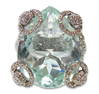 Gucci 17.25ct Pear Cut Aquamarine 2.25ctw Diamond 18k Gold Designer Statement Ring w/ Orig Box