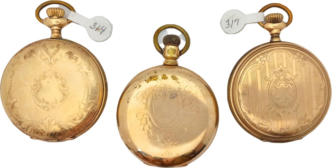 Antique Mens American Lot Of Three Elgin Hunter Pocket Watches (1 of 6)