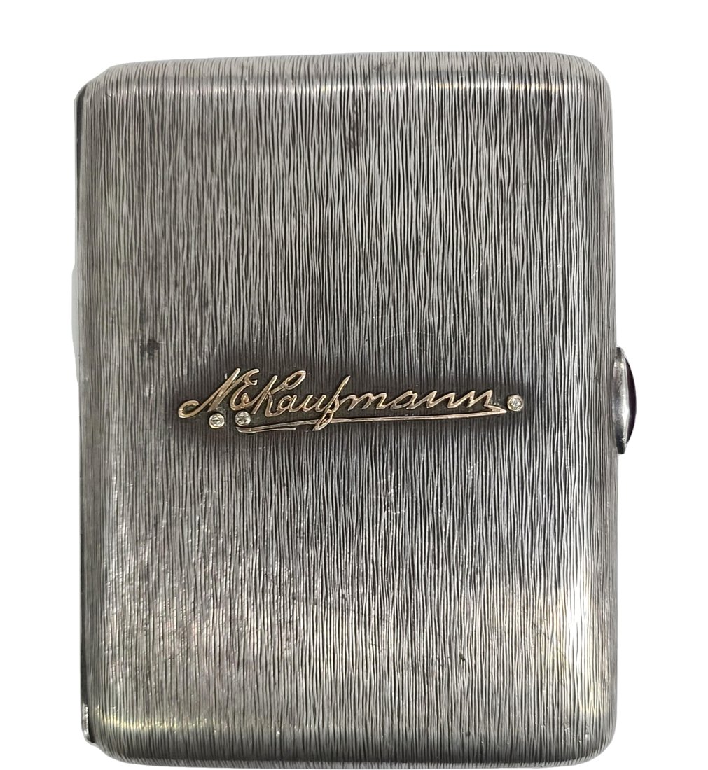 800 Fine Silver Diamond Case Dedicated by Nicholas Kaufmann World Famous Artistic Bicyclist 1905: Described By:Robin HFA DBJQ-Kaufmann Title:800 Fine Silver Diamond Case Dedicated by Nicholas Kaufmann World Famous Artistic Bicyclist to Pete, Sept 8 1905 Description: Nicholas Edward "Nick" Kaufmann