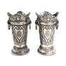 Sterling Silver Pair London Monteith Style George Maudsley Jackson Goblet Vessels