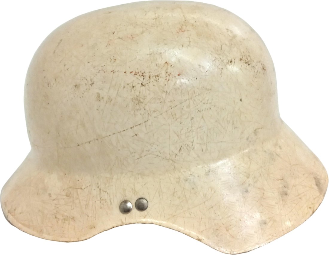 German WWII Winter White Helmet Leather Interior (1 of 10)