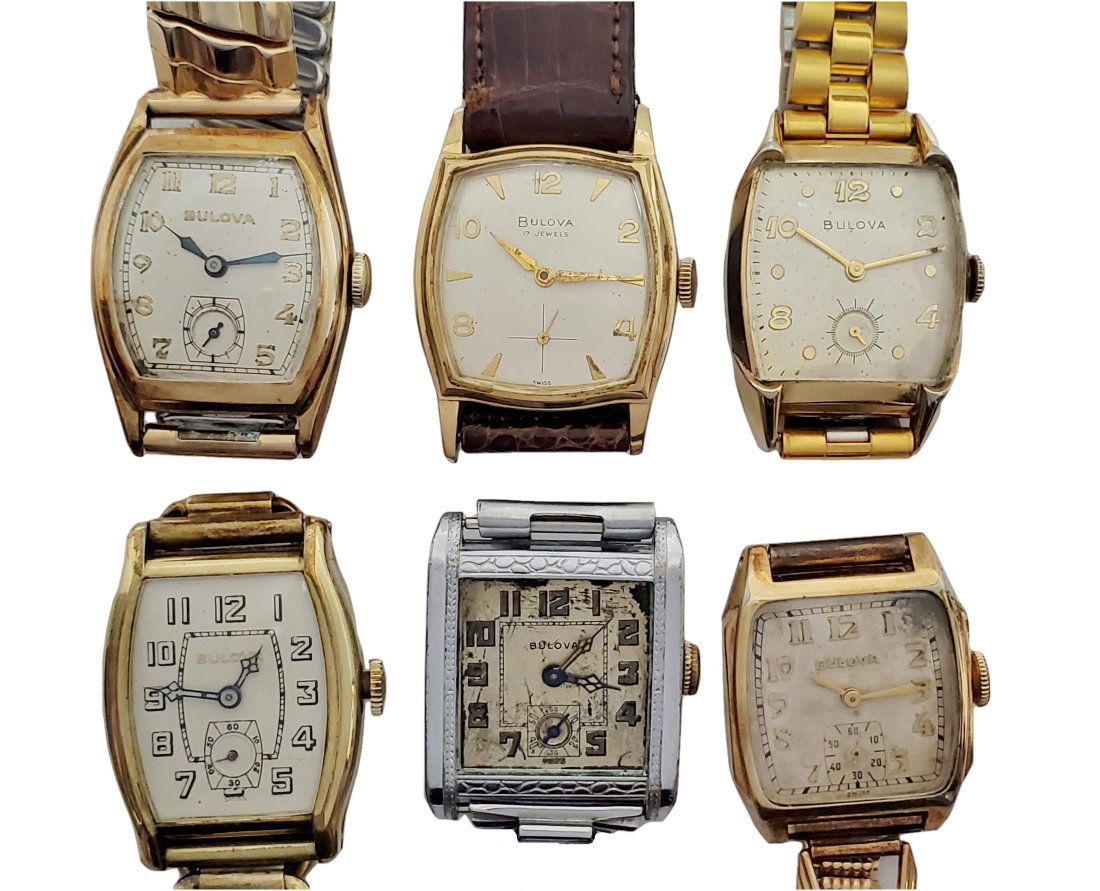 Vintage Mens Art Deco Bulova Wrist Watch Lot of 6 (1 of 6)