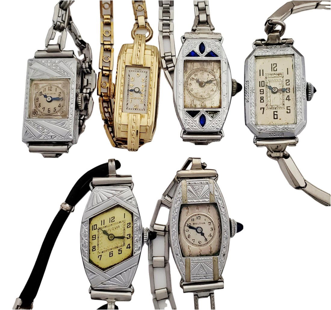 Art Deco Vintage Ladies Bulova Wrist Watch Lot of 6 (1 of 5)
