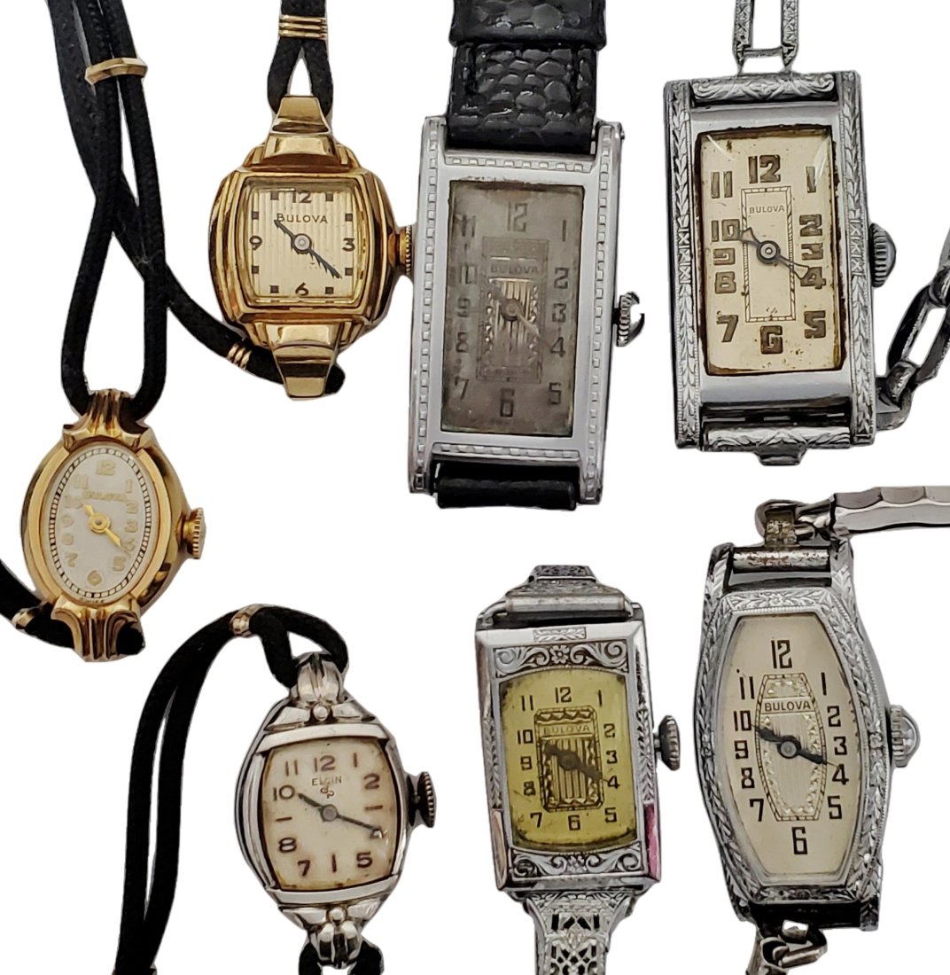 Bulova Ladies Art Deco Vintage Running Wrist Watch Lot of 7 (1 of 5)