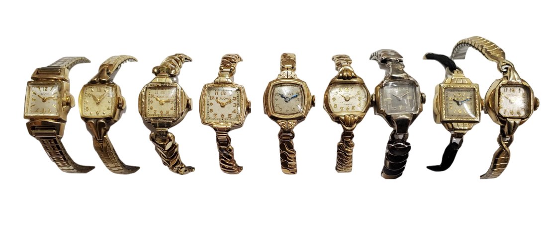 Vintage Ladies Bulova Wrist Watch Lot of 9 to Fix (1 of 8)