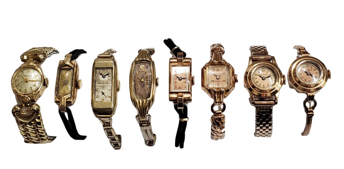 Art Deco Retro Deco Mid Century Vintage Bulova Ladies Wrist Watch Lot of 8 (1 of 8)
