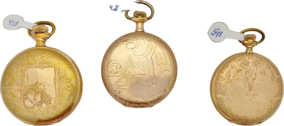 Lot Of Three Antique Mens Elgin North American Pocket Watches (1 of 5)