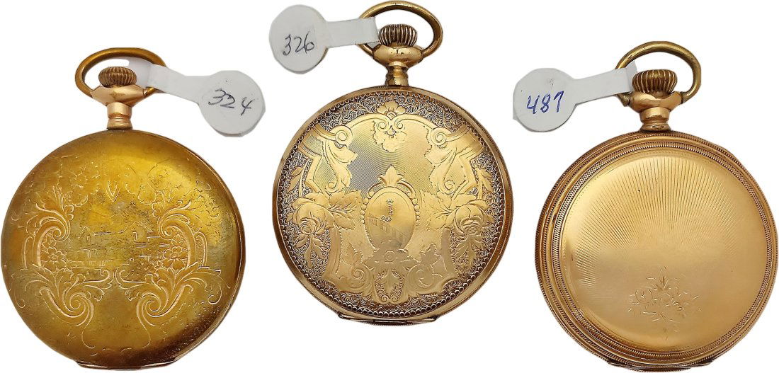 Lot Of Three Antique Mens Waltham Elgin American Running Pocket Watches (1 of 5)