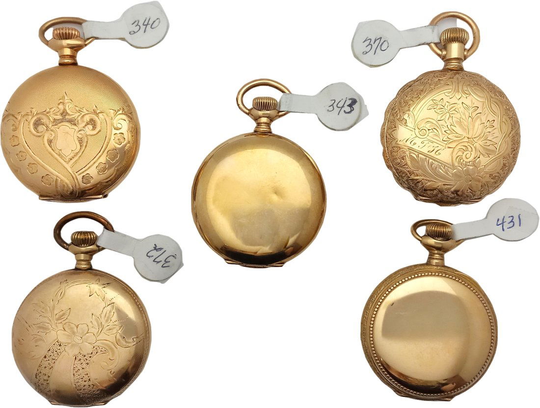 Running Antique Lot Of Five Elgin Ladies Pocket Watches (1 of 8)