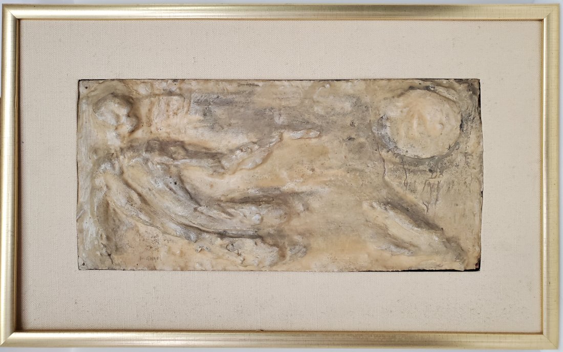 Vintage Mystery Artist Gayol Gagol Wax Encaustic Nude Male Atlas Abstract Classical MCM Relief Plaqu: Title: Vintage Mystery Artist Gayol Gagol Wax Encaustic Nude Male Atlas Abstract Classical MCM Relief Plaque Sculpture Wall Art Description:Vintage Mystery Artist Gayol Gagol Wax Encaustic Nude Male A