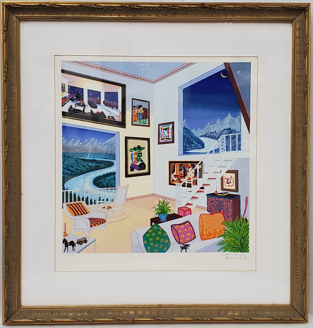 Fanch Ledan Signed Serigraph Picasso in Aspen Interior (1 of 8)