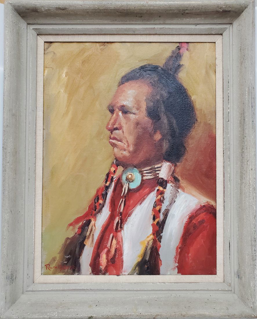 Ralph Sperry Native American Portrait Chief Yowlachie Yakama Tribe Washington Oil Painting: Described By: Michelle HFA DBJQ NFDD Title: Ralph Sperry Native American Portrait Chief Yowlachie Yakama Tribe Washington Oil Painting Description:Ralph Sperry Native American Portrait Chief Yowlachie