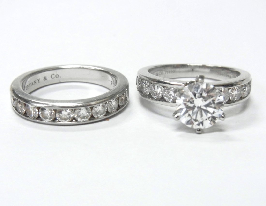 Tiffany & Co. GIA 1.72ct G VVS2 Diamond Platinum Wedding Tiffany & Ring Set 2.55ctw w/ Box & Papers (1 of 19)