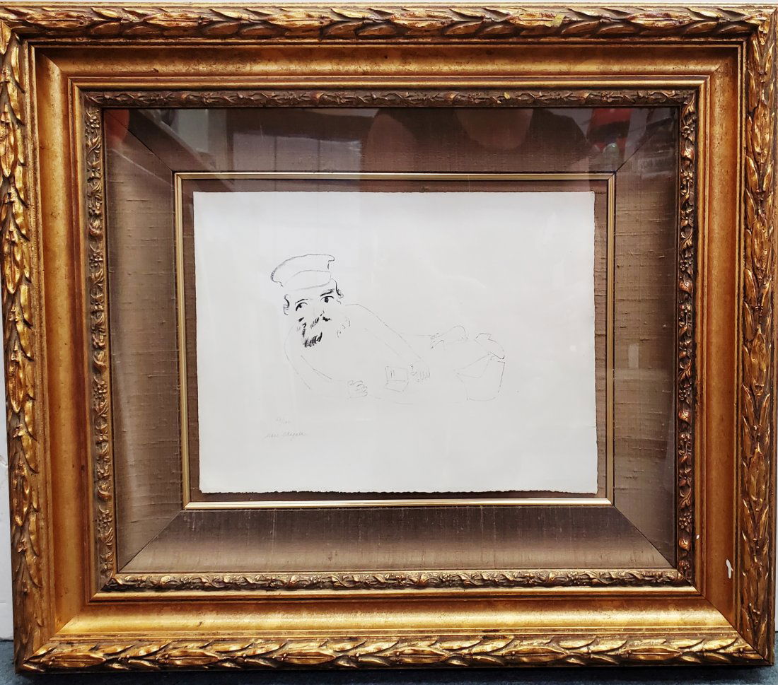 Marc Chagall Identified Mourlot Lithograph Man with Book (1 of 7)