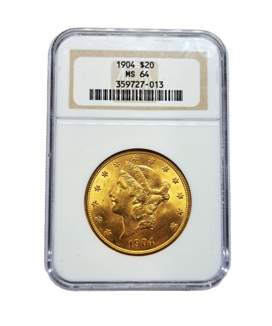 1904 20 Dollar NGC MS64 Double Eagle United States Gold Coin (1 of 3)