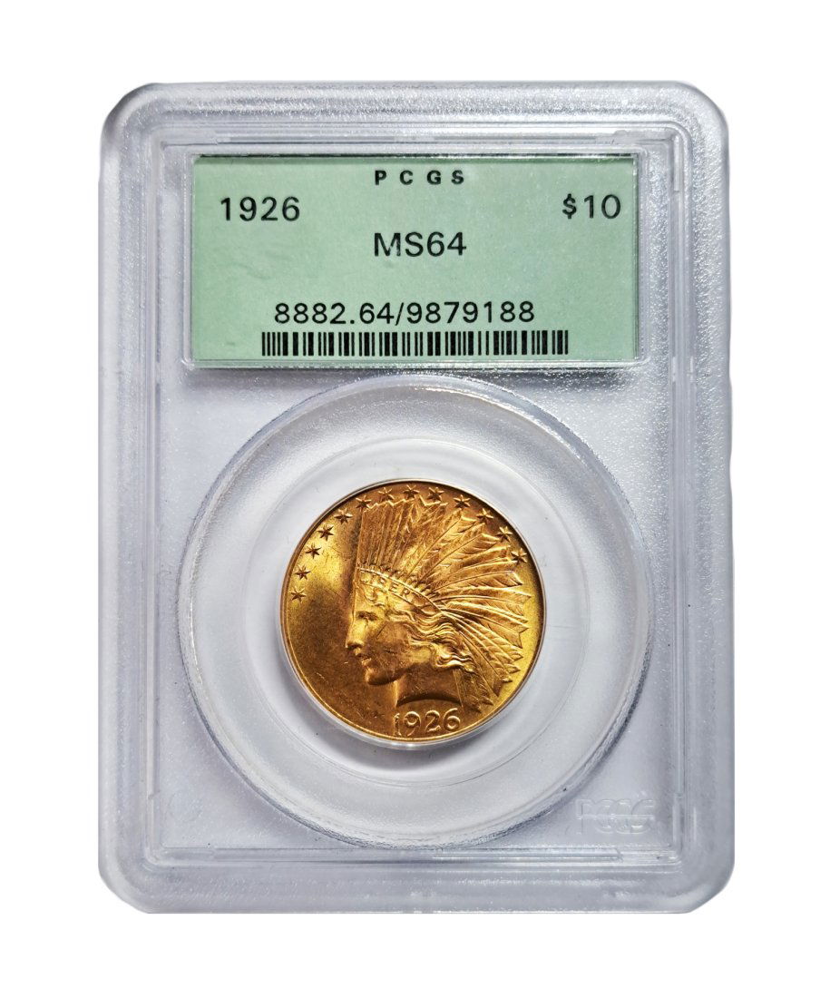 1926 MS64 PCGS 10 Dollar Indian Head United States Gold Coin (1 of 3)