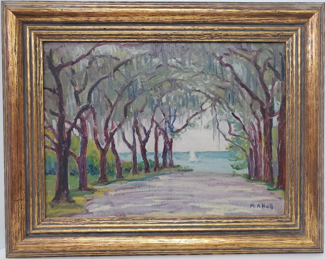 Marie Hull Biloxi MS Painting Titled Signed Oil Southern Impressionist Mississippi Jackson Address G (1 of 8)