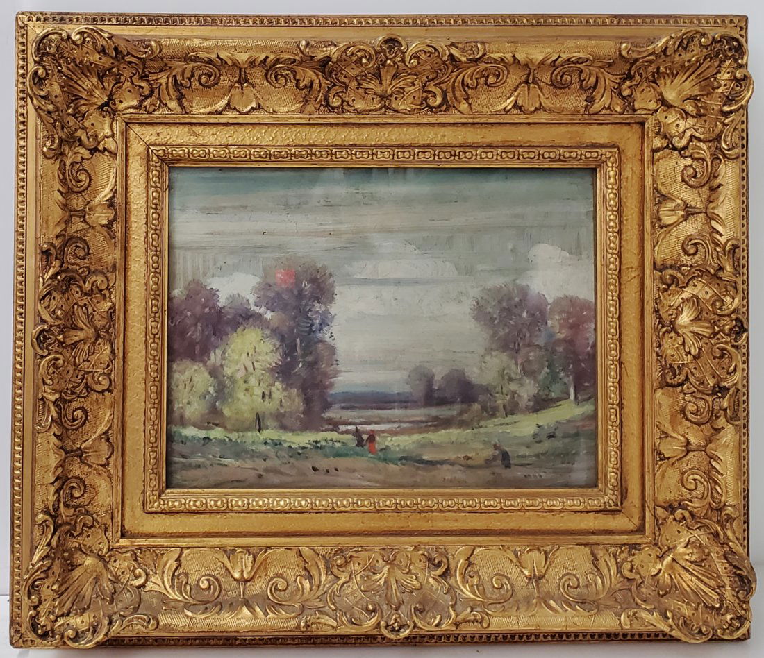 Antique Fine American Barbizon Unsigned Romantic Landscape Likely Plein Air Oil Painting (1 of 7)