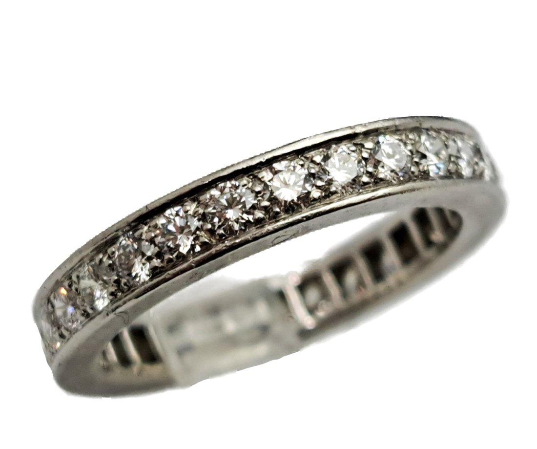 Genuine Van Cleef Arpels Platinum Diamond Eternity Band Ring w/ Orig Papers (1 of 8)