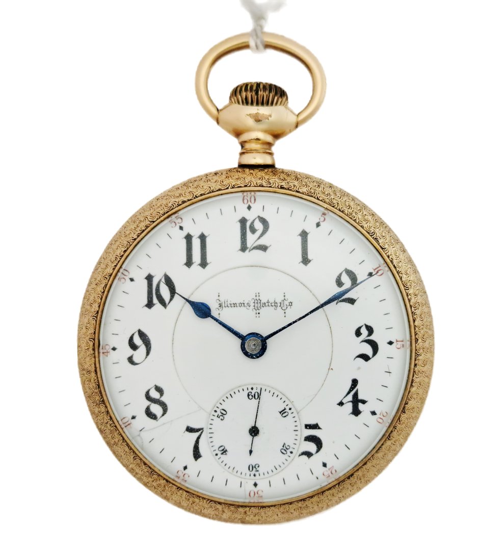 Illinois 24j Ruby Bunn Special Script Dial 18s Railroad Pocket Watch Running (1 of 4)