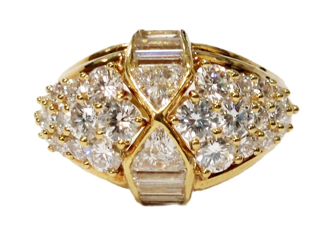 Kurt Wayne 3.40ctw Fine White Diamond Heavy 18k Gold Signed Numbered Ring 13.6 grams (1 of 12)