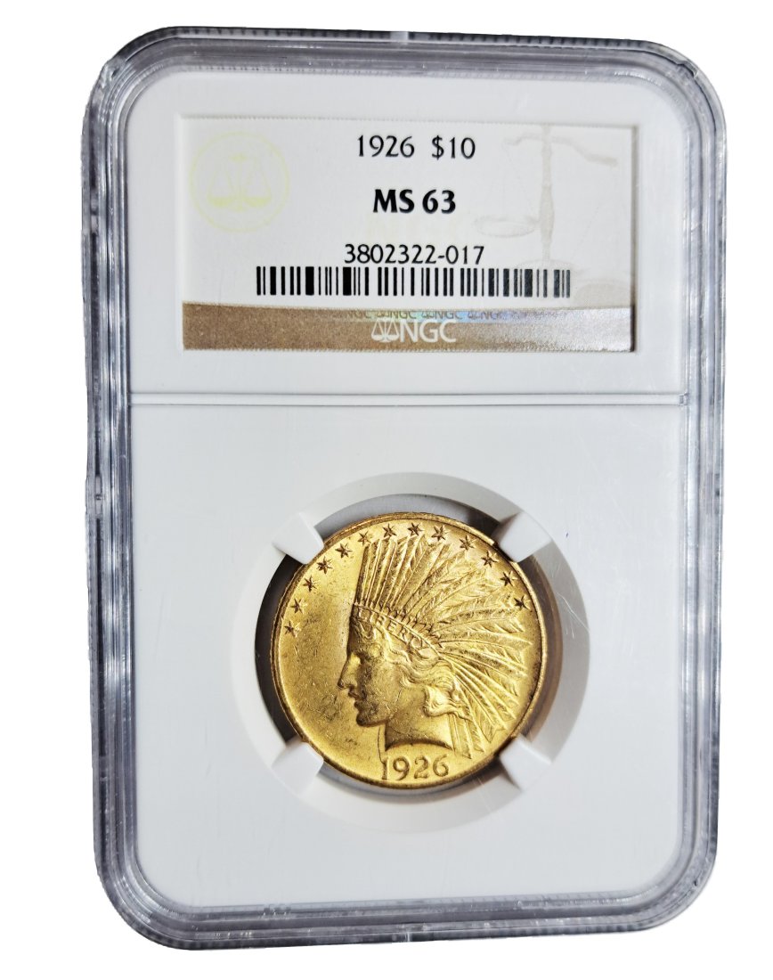 1926 NGC MS 63 $10 United States Indian Head Gold Coin (1 of 3)