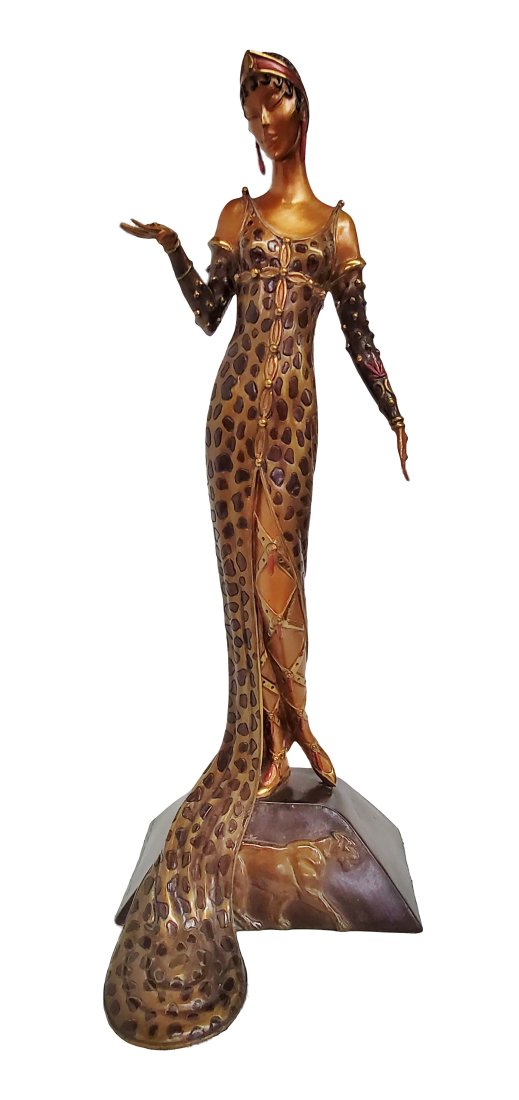 Erte Bronze Limited Edition Julietta Sculpture Statue Art Deco Style Lady COA (1 of 6)