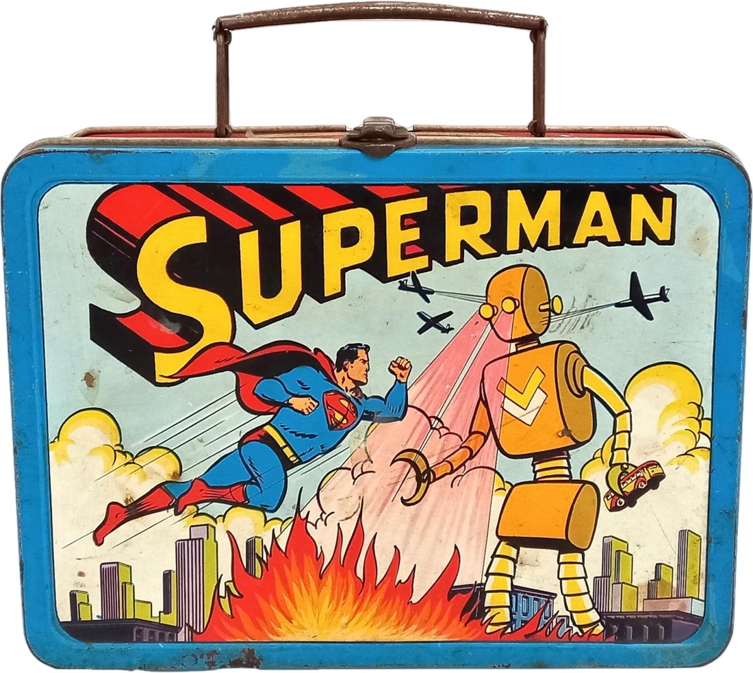 Vintage 1954 Superman Man Of Steel Comics Lunchbox Made In The U.S.A. (1 of 20)