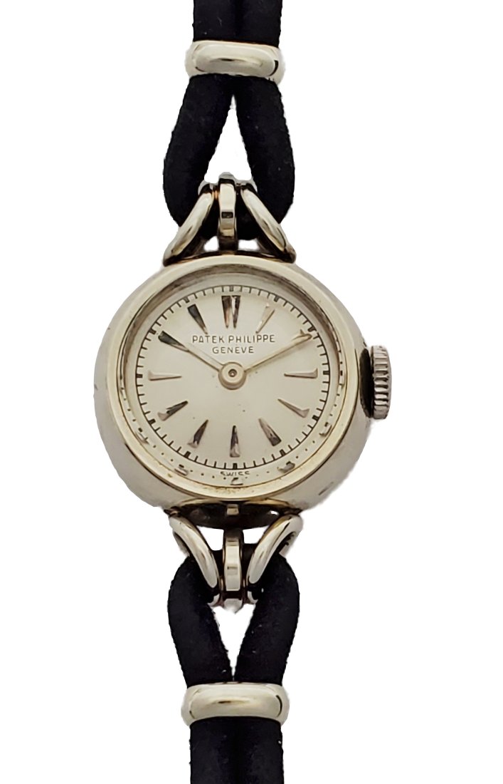 Patek Philippe 18k White Gold Retro Deco  Ladies Vintage Wrist Watch 18k Gold Buckle (1 of 11)