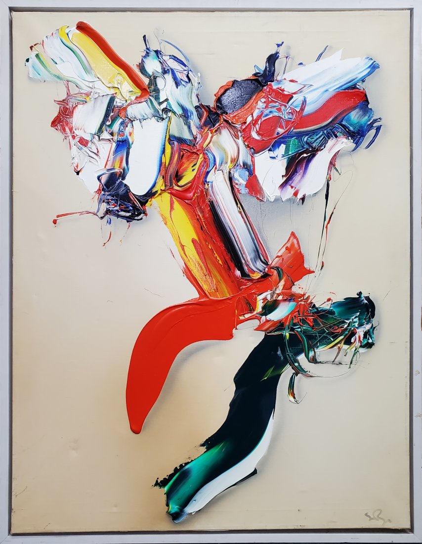 Sven Inge Hoglund Abstract Oil on Canvas Large Expressionist Pop Art Signed (1 of 7)