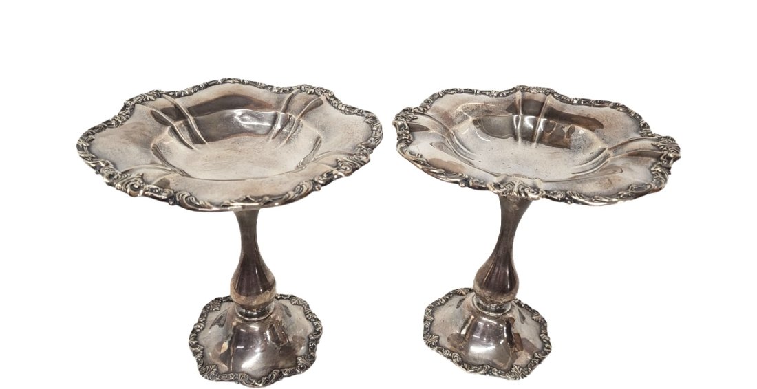 Huge Gorham Pair Antique Tazzas Gorham Sterling Silver Tall A4904 23OZT (1 of 10)