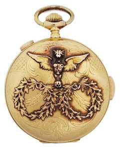 Huge 18k Gold Angelus Quarter Hour Repeater Chronograph 56mm Antique Pocket Watch: Described By:Michelle CNX JPH NRDDD Title:Huge 18k Gold Angelus Quarter Hour Repeater Chronograph 56mm Antique Pocket Watch Description: Huge 18k Gold Angelus Quarter Hour Repeater Chronograph 56mm An