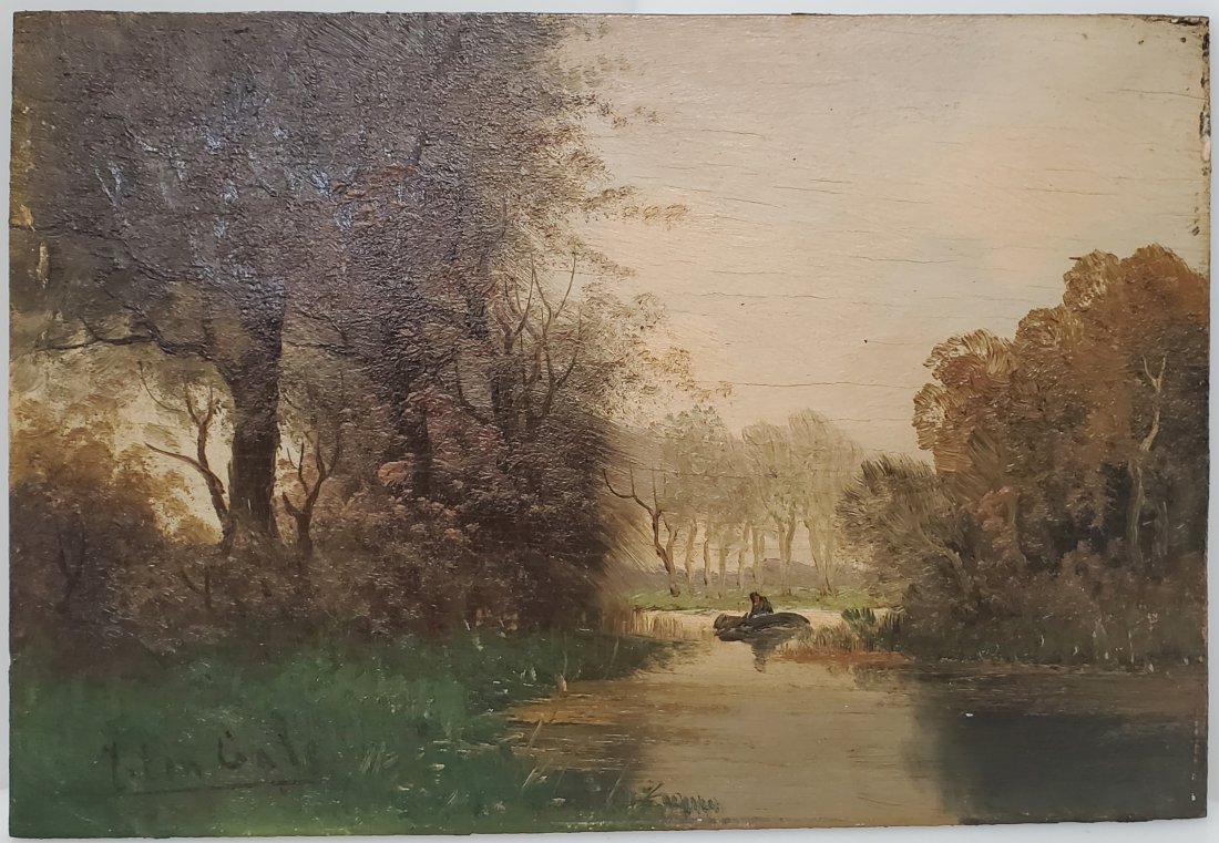 Pieter ten Cate Signed Canal Stream Landscape Oil Painting (1 of 5)