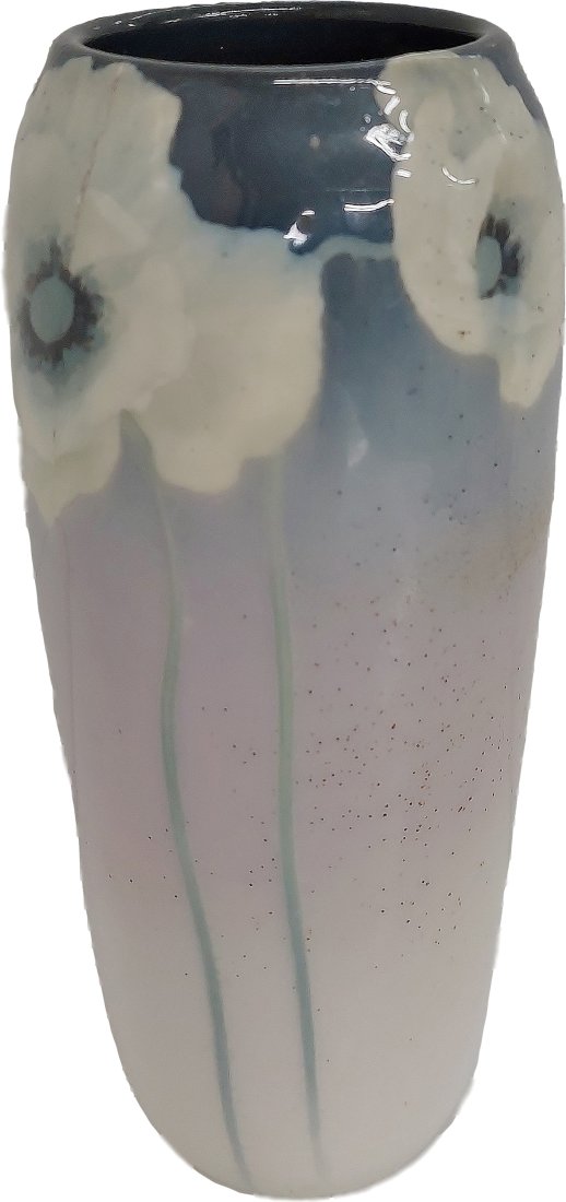 Vintage Rookwood Artist Signed Irene Bishop High Iris Glaze Floral Vase (1 of 5)