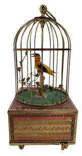 Karl Griesbaum German Automaton Birdcage Singing Bird in a Cage Music Box Antique: Described By:Michelle NMED 48634 Title: Karl Griesbaum German Automaton Birdcage Singing Bird in a Cage Music Box Antique Description:Karl Griesbaum German Automaton Birdcage Singing Bird in a Cage Mu