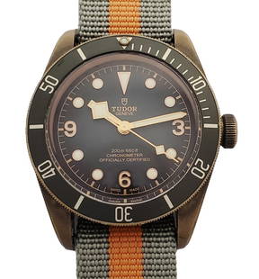 Tudor Black Bay Bronze 79250B 43mm Slate Grey Dial Nato Strap Mens Watch: Described By:Michelle CNX 1488 7690 Title:Tudor Black Bay Bronze 79250B 43mm Slate Grey Dial Nato Strap Mens Watch Description: Tudor Black Bay Bronze 79250B43mm Slate Grey Dial Nato Strap Mens Watch