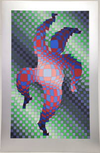 Victor Vasarely Op Art Serigraph Harlequin Hand Signed Numbered: Described By:Michelle CNX 1482 7634 Title:Victor Vasarely Op Art Serigraph Harlequin Hand Signed Numbered Description: Victor Vasarely Op Art Serigraph Harlequin Hand Signed Numbered Signature:Sign