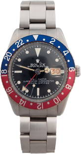 Rolex GMT 6542 Master 1959 Vintage Stainless Steel Watch No Crown Guard: Described by:Rachel HFA NEDDD Title:Rolex GMT 6542 Master 1959 Vintage Stainless Steel Watch No Crown Guard Description:This was recently purchased from a family member of the original owner. Rolex GM