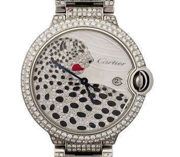 Genuine Cartier Ballon Bleu 7ctw Diamond Large Size Wrist Watch: Described By:Michelle NODDD 50932 Title:Genuine Cartier Ballon Bleu 7ctw Diamond Large Size Wrist Watch Description: Genuine Cartier Ballon Bleu 7ctw Diamond Large Size Wrist Watch Modified with added