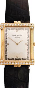 Patek Philippe Les Grecques Ref 3975 18K Gold Factory Diamond Watch Orig Buckle: Described by:Rachel HFA NRDDD 51007 Title:Patek Philippe Les Grecques Ref 3975 18K Gold Factory Diamond Watch Orig Buckle Description: Patek Philippe Les Grecques Ref 3975 18K Gold Factory Diamond Wat