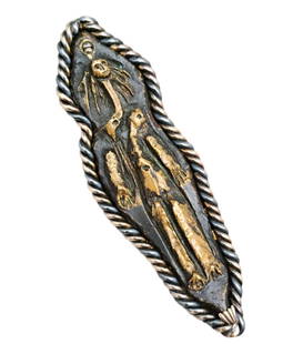 Picasso David Webb Female Figure Bronze Brooch Pendant Mounting 18k Gold Sterling: Title:Picasso David Webb Female Figure Bronze Brooch Pendant Mounting 18k Gold Sterling Description: Picasso Bronze "Female Figure" Pendant w/ Silver + Gold Mounting By David Webb Description: Exquisi