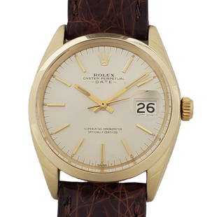 Rolex Oyster Perpetual Date 14k Gold Sweep Seconds Mens Vintage 1950s Wrist Watch: Described By:Michelle NOFDD 50846 Title:Rolex Oyster Perpetual Date 14k Gold Sweep Seconds Mens Vintage 1950s Wrist Watch Description: Rolex Oyster Perpetual Date 14k Gold Sweep Seconds Mens Vintage 1