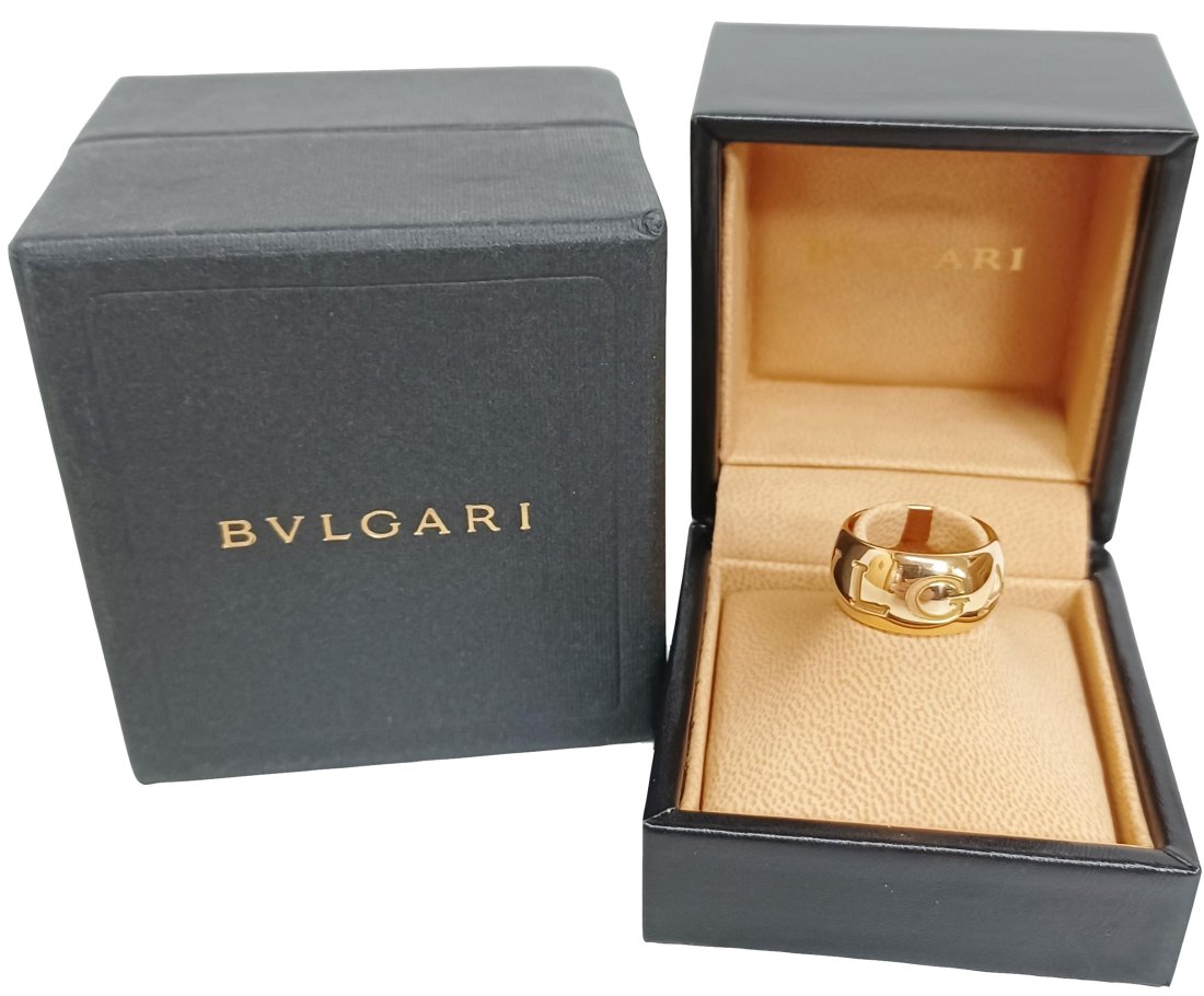 Bvlgari 18K Gold 12.8g Wide Band Ring W/ Bulgari Box (1 of 4)