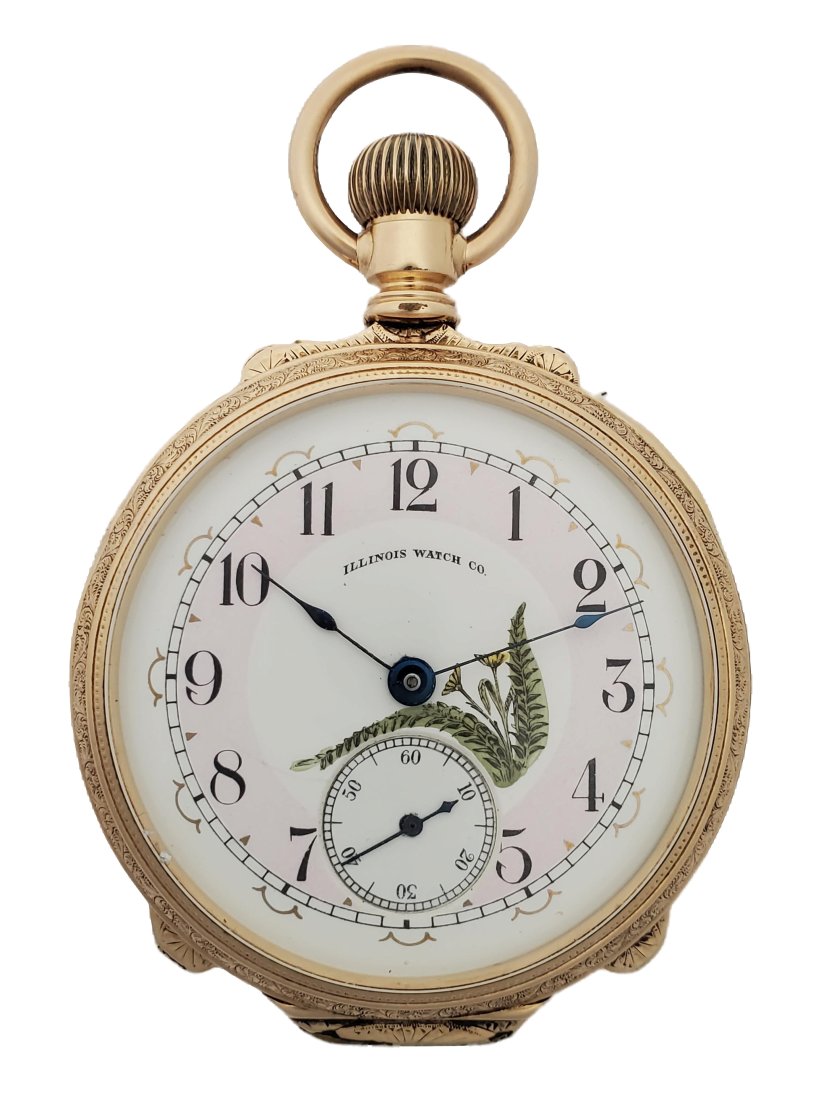 Illinois Box Case Rare Fancy Dial Lever Set Stag Elk 18s Large Pocket Watch (1 of 7)