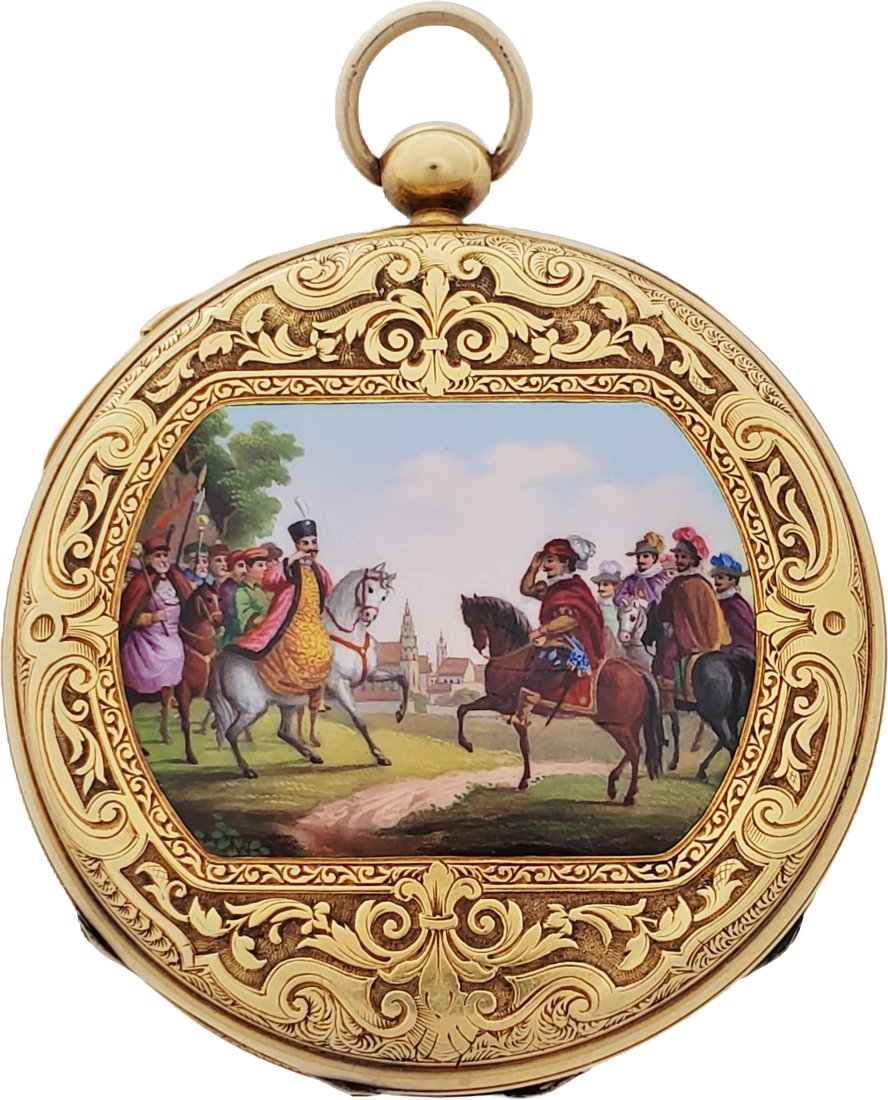 Important Patek Partner Czapek Enamel Repeater Pocket Watch Polish Prussian Treaty Scene (1 of 7)