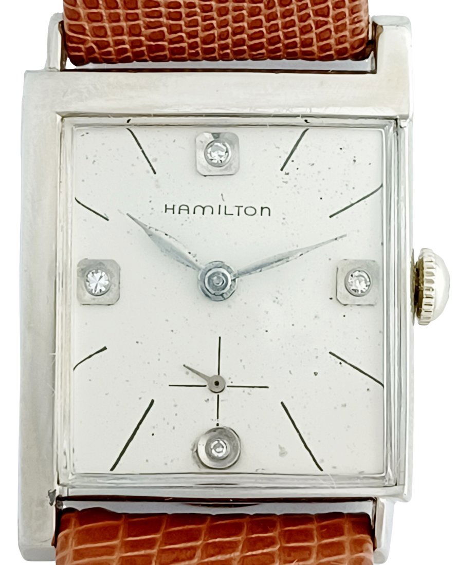 Lot 11193: Hamilton Arbib Blade Lancaster “C” Diamond Asymmetrical Vintage 1963 Wrist Watch Original Box