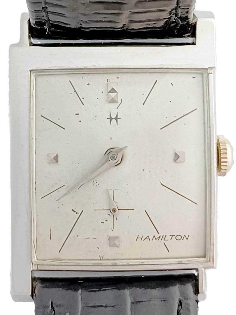 Lot 11189: Hamilton Blade 1963 Asymmetrical Arbib Design Wild Jackknife Mechanical Watch Original Box