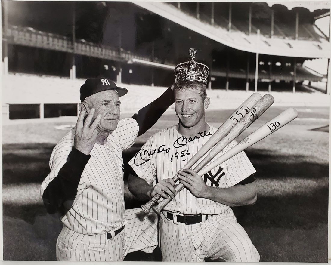 Authentic Mickey Mantle Autograph Signature Baseball Large Black White Photograph (1 of 4)