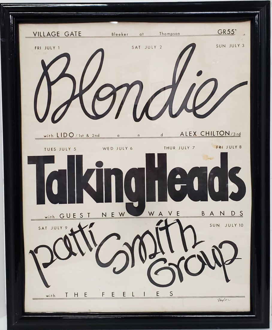 Blondie Talking Heads Patti Smith Village Gate 1977 Concert Poster Artist Taylor (1 of 4)