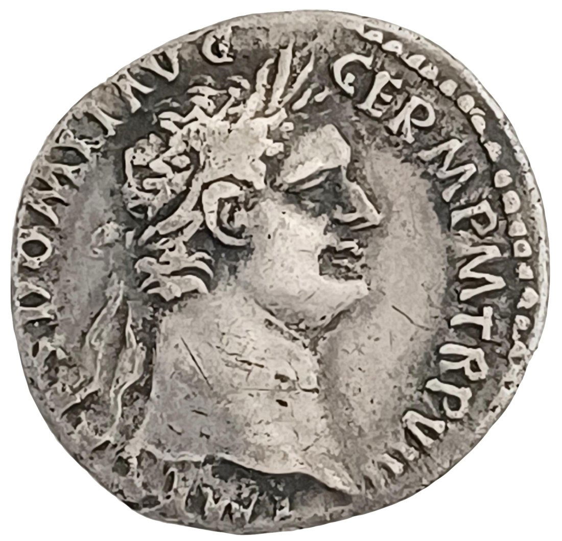 Ancient Emperor Domitian Solid Silver Denarius Roman Coin 81-96AD Minerva Holding Spear (1 of 2)